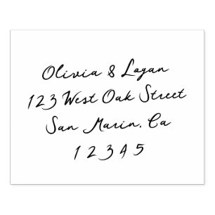 Gorgeous Modern Script Wedding Return Address Rubber Stamp