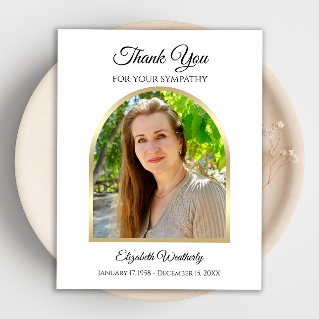 Gorgeous Modern Sympathy Thank You Photo Card (Creator Uploaded)