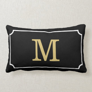Gorgeous Monogram Geom Pattern Lumbar Throw Pillow