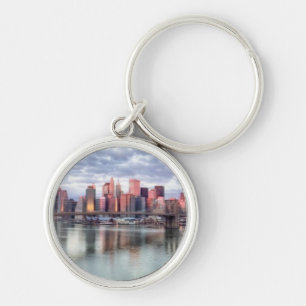 Gorgeous morning view and city reflections key ring