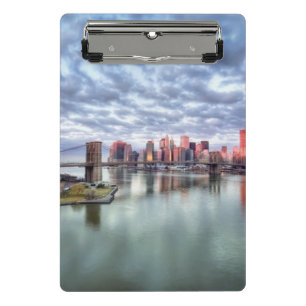 Gorgeous morning view and city reflections mini clipboard