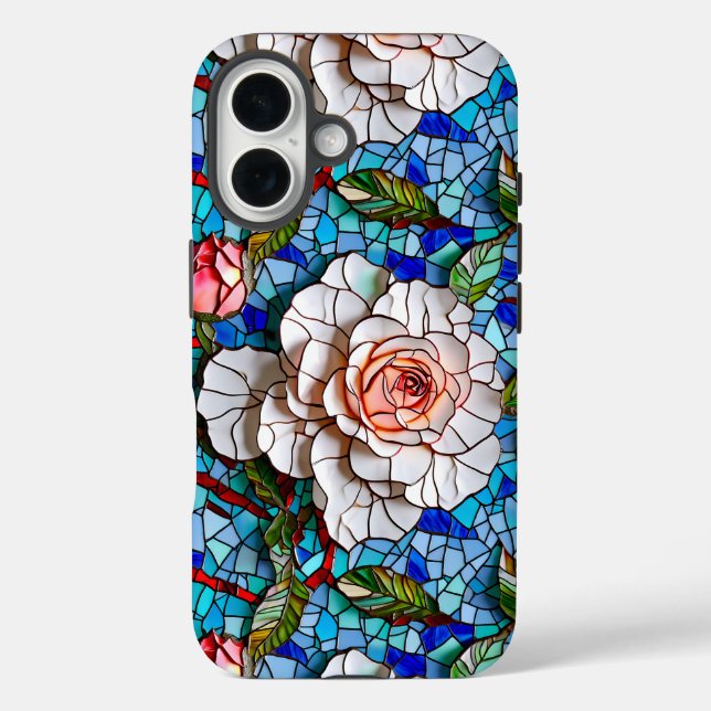Gorgeous Mosaic Flowers Pattern   Case-Mate iPhone Case (Back)