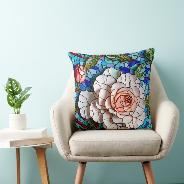 Gorgeous Mosaic Flowers Pattern   Cushion (Chair)