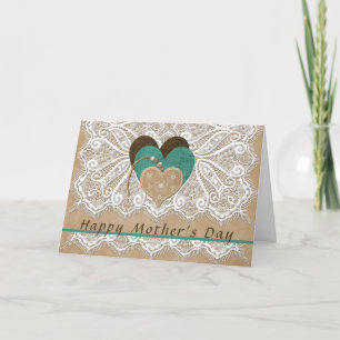 Gorgeous Mother's Day Card with Lace & Hearts