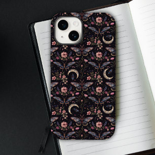 Gorgeous Moths Flowers and Moons Pattern Case-Mate iPhone 14 Case