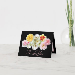 Gorgeous Multicolor Roses Floral Bouquet Thank You Card