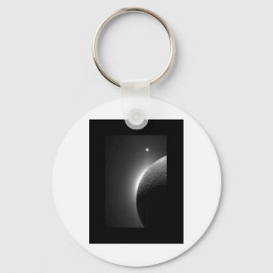Gorgeous NASA image, the Moon lit by Earth-shine Key Ring