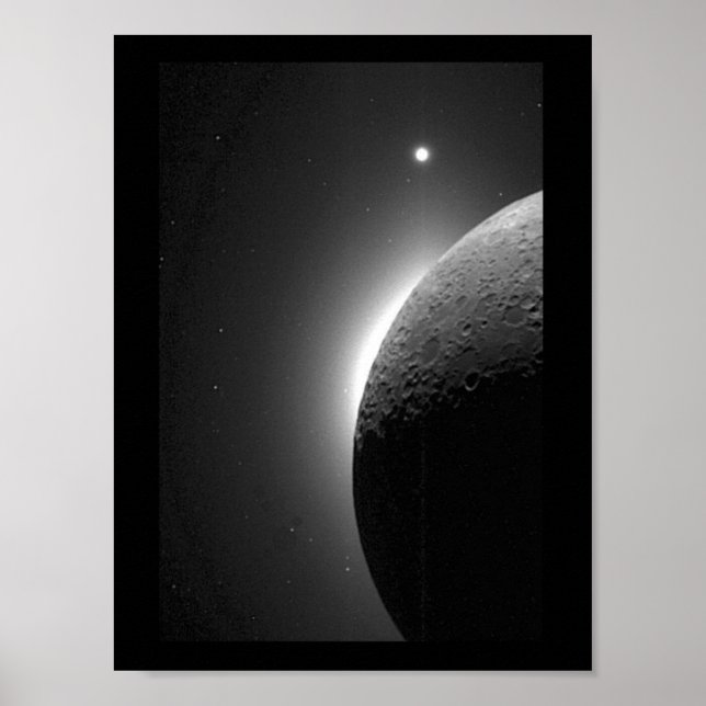 Gorgeous NASA image, the Moon lit by Earth-shine Poster (Front)