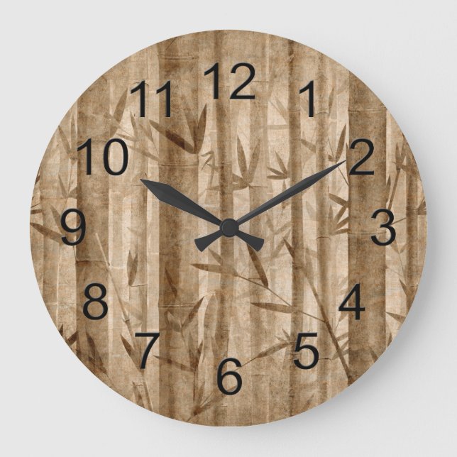Gorgeous Natural Bamboo Large Clock (Front)