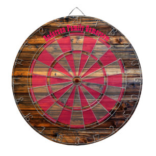 Gorgeous Oiled Wood Look Custom Message Dartboard