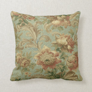 Gorgeous Old World Antique Floral Faux Texture Cushion