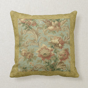 Gorgeous Old World Antique Floral Faux Texture Cushion