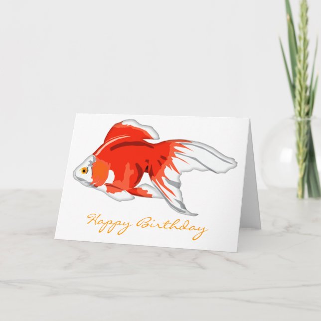 Gorgeous Orange Goldfish Birthday Card (Front)