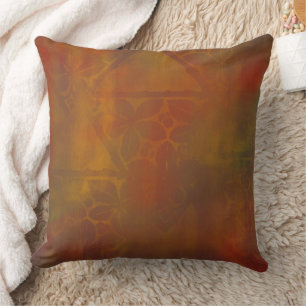 Gorgeous Orange Green Red Floral Design Cushion