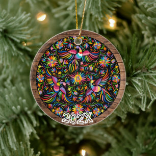 Gorgeous Ornamental Painted Bird Name- Year Ceramic Ornament