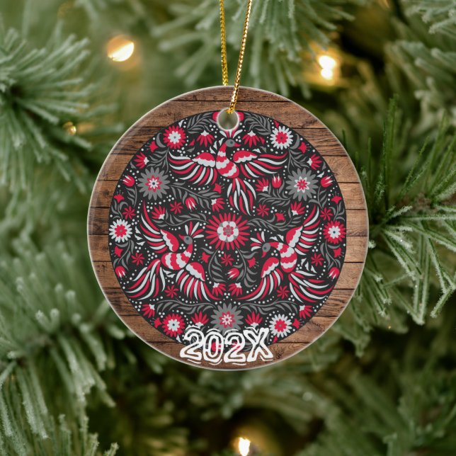 Gorgeous Ornamental Painted Bird Name- Year Ceramic Ornament (Tree)