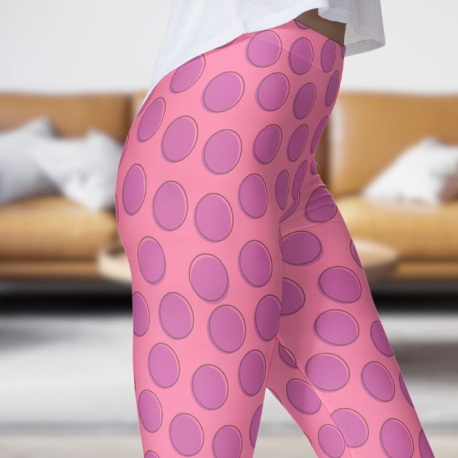 Gorgeous Pale Violet Pink Polka Dot Pattern Leggings (Gorgeous Pale Violet Polka Dot Pattern Leggings)