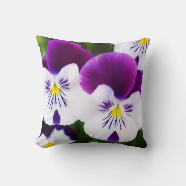 Gorgeous Pansies Throw Pillow (Front)