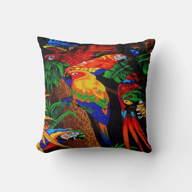 Gorgeous Parrot Throw Pillow (Front)