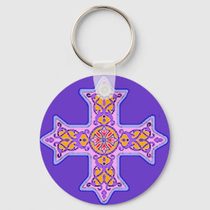 Gorgeous Pastel Coptic Cross Key Ring