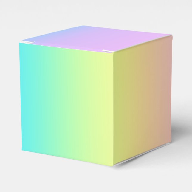 Gorgeous Pastel Rainbow Gradient Wedding Favour Box (Front Side)