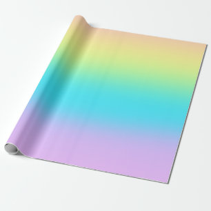 Gorgeous Pastel Rainbow Gradient Wedding Wrapping Paper