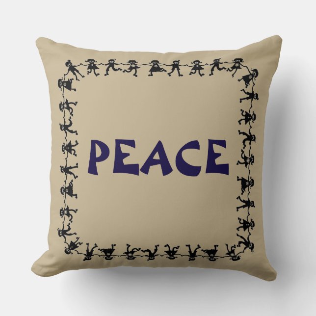 Gorgeous PEACE Design Throw Pillow (Front)