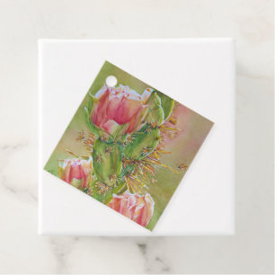 Gorgeous Peach Cactus Flowers Favour Tags