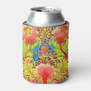 Gorgeous Peach Coloured Botanical Embroidery Can Cooler