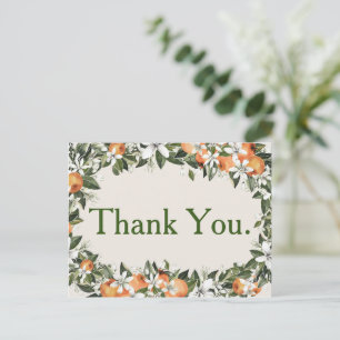 Gorgeous Peaches and Foliage Colourful Thank You Postcard
