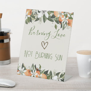 Gorgeous Peaches SunScreen Station Burn Pedestal Sign