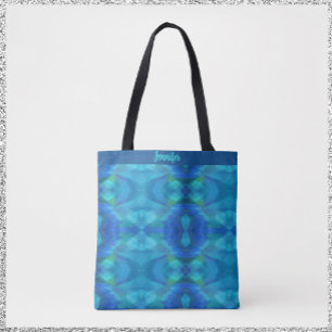 Gorgeous Peacock Blue Abstract Tote Bag