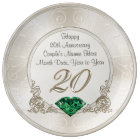 Gorgeous Personalised 20th Anniversary Gifts Plate