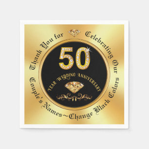 Gorgeous, Personalised 50th Anniversary Napkins