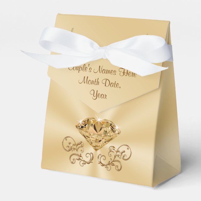 Gorgeous Personalised 60th Anniversary Favour Boxe Box (Front Side)