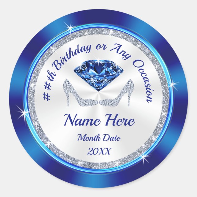 Gorgeous Personalised Birthday Stickers for Favour (Front)