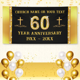 Gorgeous Personalised, Church 60th Anniversary, Banner