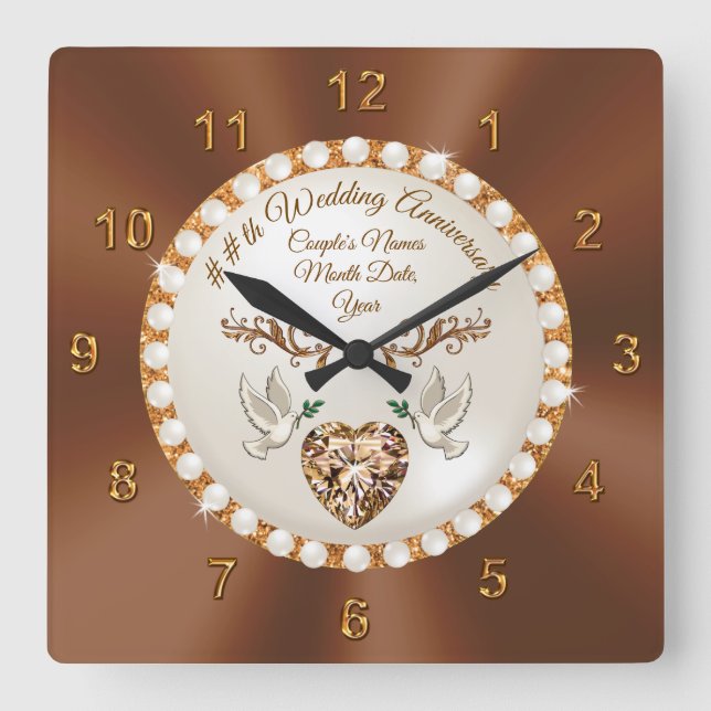 Gorgeous, Personalised Clocks for Anniversary (Front)