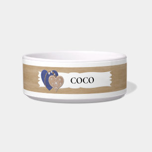 Gorgeous Personalised Dog Bowl with Hearts