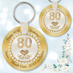 Gorgeous, Personalised Favours for 80th Birthday, Key Ring