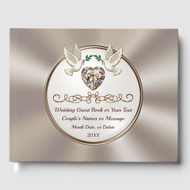Gorgeous, Personalised Wedding Guest Book,  Book (Front)