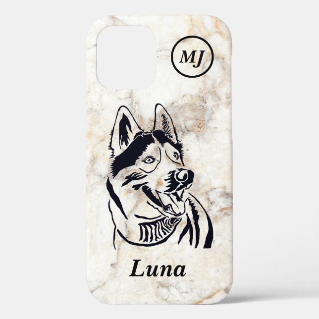 Gorgeous Personalizable Siberian Husky iPhone Case (Back)