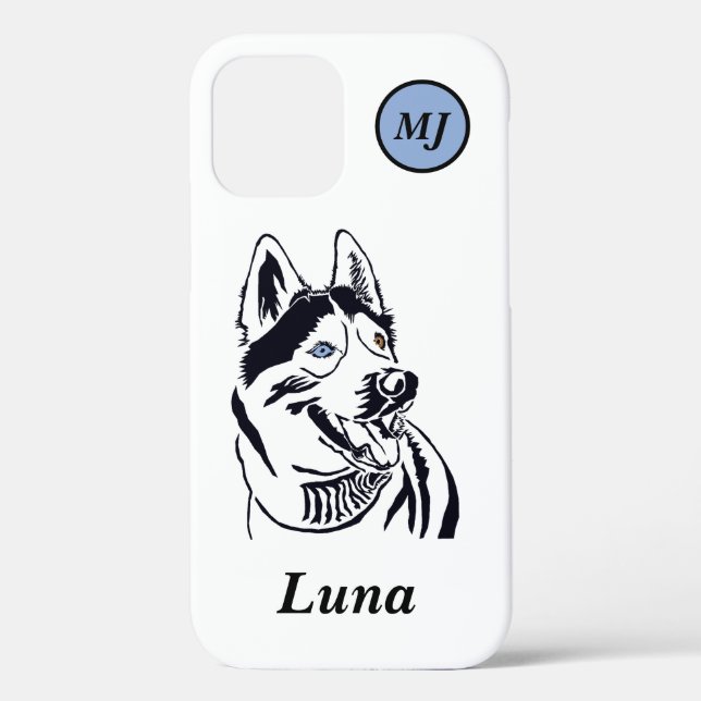 Gorgeous Personalizable Siberian Husky iPhone Case (Back)