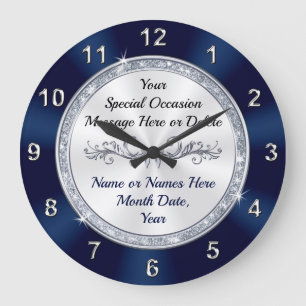 Gorgeous Personalized, Navy Blue Wall Clock