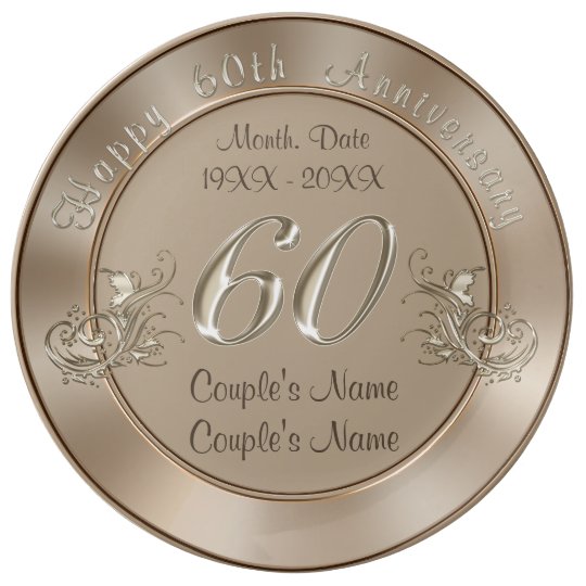 Gorgeous PERSONALIZED Traditional 60th Anniversary Plate Zazzle au gorgeous-personalized-traditional-60th-anniversary-plate-zazzle-au