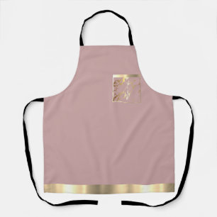 Gorgeous Pink and Gold Marble Design Apron