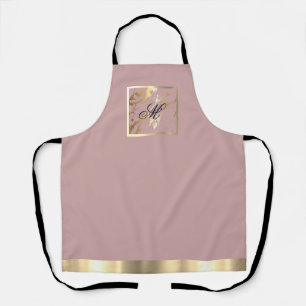 Gorgeous Pink and Gold Marble Design Apron