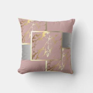 Gorgeous Pink and Gold Marble Design Cushion