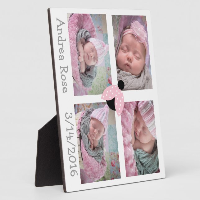 Gorgeous Pink ladybug Photo Collage Plaque (Side)