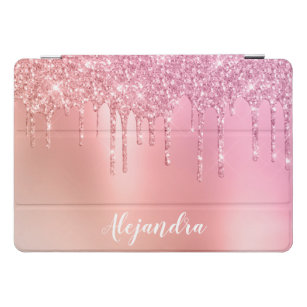 Gorgeous pink rose gold & copper glitter drips iPad pro cover